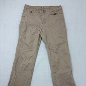 Lee Classic Fit Straight Leg Khaki Tan Pants Womens 14 Medium 46F3611 Stretch